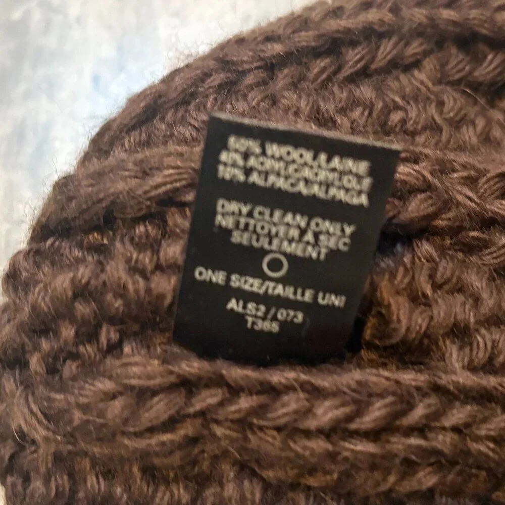 The North Face Cable Knit Tassel Hat Brown One Size